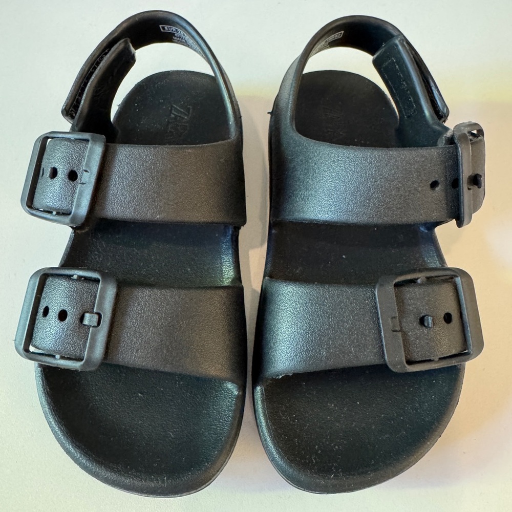 Zara Kids Adjustable Double-Strap Sandals - Black
